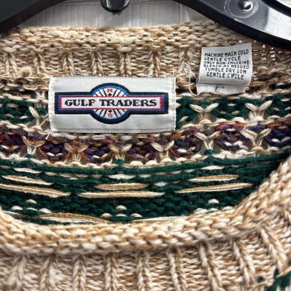 Gulf Traders MulticolorPatterned Men's Knit Sweater Geometric Pullover - Picture 5 of 6